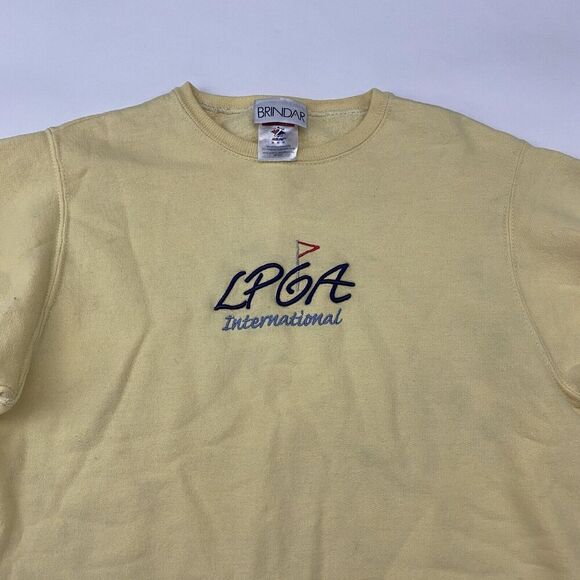 VTG BRINDAR LPGA International Golf Yellow Crewneck Pullover Sweatshirt Sz M - Picture 8 of 12